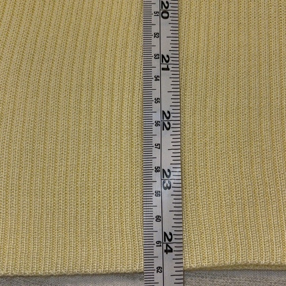 Dana Buchman Pale yellow ribbed sleeveless mock neck sweater Sz. S - Picture 10 of 13
